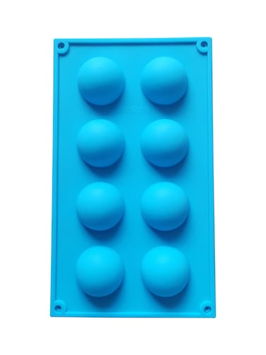 Blue 8-Cavity Silicone Half-Sphere Mold – Non-Stick Baking Essentials, Half-Sphere Design