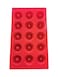 Red Silicone Mini Mould for Baking: 15 Cavity Tray for Muffins, Cupcakes, Brownies, Ice Cubes & Chocolate - 3 Fun Shapes