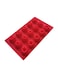Red Silicone Mini Mould for Baking: 15 Cavity Tray for Muffins, Cupcakes, Brownies, Ice Cubes & Chocolate - 3 Fun Shapes
