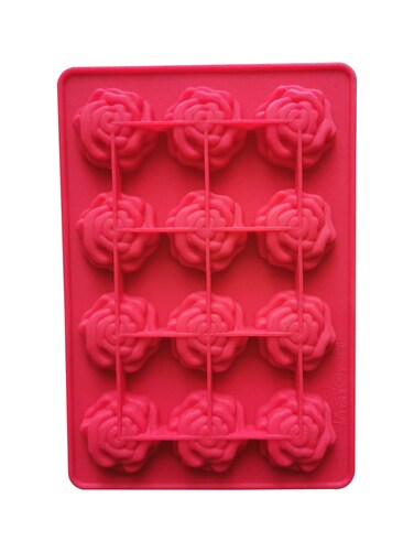 Red Silicone 3D Flower Cake Mold &ndash; Perfect for Baking and Decorating, Ideal for Flower-Shaped Cakes &amp; Desserts