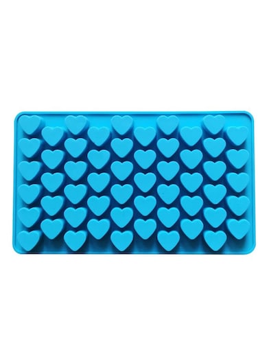 Blue Heart-Shaped 55-Cavity Silicone Mold for Homemade Treats – Perfect for Chocolate & Gummies