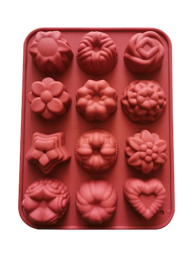 12-Cavity Silicone Mold for Moon Cake and Ice Cube Decoration, Moon Cake Decorating, Cavity Silicone Mold for Ice Cube