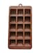15-Cavity Brown Silicone Chocolate and Candy Molds - Durable Baking Tools for Homemade Desserts,Ideal for Candies, Baking, and Homemade Dessert Creations