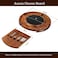 Gstorm Cheese Board Set, Round Acacia Charcuterie Board, Cheese Serving Platter with Slide-Out Drawer, 4 Piece Stainless Steel Cutlery