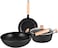 GStorm - 3PCS Cookware Set Wok Frying Pan Saucepan with Lid Pots Pans Set Maifan Stone Nonstick Egg Pan Cooking Tools