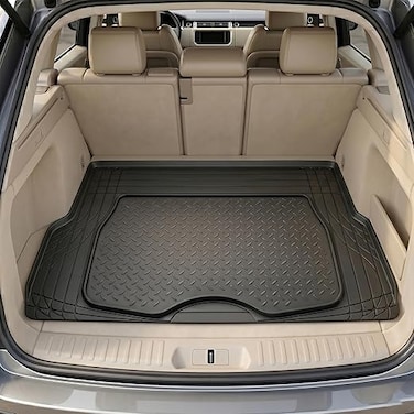 Auto Family Car Boot Mat, Heavy Duty Waterproof Trunk Liner, Anti-Slip Rubber Cargo Mat, Trimmable Automotive Floor Mats Dustproof, Suv Trunk Mat, Car Interior Protector (Black-Classic)