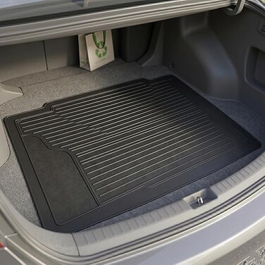 Auto Family Car Boot Mat, Heavy Duty Waterproof Trunk Liner, Anti-Slip Rubber Cargo Mat, Trimmable Automotive Floor Mats Dustproof, Suv Trunk Mat, Car Interior Protector (Black Pro)