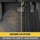 Auto Family 76 * 54cm 5 Pcs Set Car Floor Mats, Premium Rubber Anti-Slip Waterproof Car Mats with Cargo Liner, All Weather Front, Rear &amp; Center Mats, Floor Liner Car Accessories (Black)