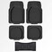 Auto Family 76 * 54cm 5 Pcs Set Car Floor Mats, Premium Rubber Anti-Slip Waterproof Car Mats with Cargo Liner, All Weather Front, Rear &amp; Center Mats, Floor Liner Car Accessories (Black)