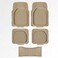 Auto Family 76 * 54cm 5 Pcs Set Car Floor Mats, Premium Rubber Anti-Slip Waterproof Car Mats with Cargo Liner, All Weather Front, Rear &amp; Center Mats, Floor Liner Car Accessories (Beige)