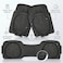 Auto Family 78 * 54cm 3 Pcs Set Car Floor Mats, Premium Rubber Anti-Slip Waterproof Car Mats with Cargo Liner, All Weather Front and Rear Connected Mats, Floor Liner Car Accessories (Black)