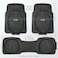 Auto Family 78 * 54cm 3 Pcs Set Car Floor Mats, Premium Rubber Anti-Slip Waterproof Car Mats with Cargo Liner, All Weather Front and Rear Connected Mats, Floor Liner Car Accessories (Black)
