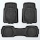 Auto Family 78 * 54cm 3 Pcs Set Car Floor Mats, Premium Rubber Anti-Slip Waterproof Car Mats with Cargo Liner, All Weather Front and Rear Connected Mats, Floor Liner Car Accessories (Black)
