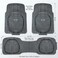 Auto Family 78 * 54cm 3 Pcs Set Car Floor Mats, Premium Rubber Anti-Slip Waterproof Car Mats with Cargo Liner, All Weather Front and Rear Connected Mats, Floor Liner Car Accessories (Grey)