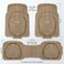 Auto Family 78 * 54cm 3 Pcs Set Car Floor Mats, Premium Rubber Anti-Slip Waterproof Car Mats with Cargo Liner, All Weather Front and Rear Connected Mats, Floor Liner Car Accessories (Beige)