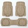 Auto Family 78 * 54cm 3 Pcs Set Car Floor Mats, Premium Rubber Anti-Slip Waterproof Car Mats with Cargo Liner, All Weather Front and Rear Connected Mats, Floor Liner Car Accessories (Beige)