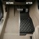 Auto Family 73 * 50cm 3 Pcs Set Car Floor Mats, All Weather Rubber/TPE Anti-Slip Front and Rear Connected Car Mats, Carpeted Floor Car Mats with Cargo Liner&amp; Built-in Heel Pad (Black)
