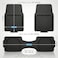 Auto Family 73 * 50cm 3 Pcs Set Car Floor Mats, All Weather Rubber/TPE Anti-Slip Front and Rear Connected Car Mats, Carpeted Floor Car Mats with Cargo Liner&amp; Built-in Heel Pad (Black)