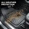 Auto Family 73 * 50cm 3 Pcs Set Car Floor Mats, All Weather Rubber/TPE Anti-Slip Front and Rear Connected Car Mats, Carpeted Floor Car Mats with Cargo Liner&amp; Built-in Heel Pad (Grey)