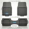 Auto Family 73 * 50cm 3 Pcs Set Car Floor Mats, All Weather Rubber/TPE Anti-Slip Front and Rear Connected Car Mats, Carpeted Floor Car Mats with Cargo Liner&amp; Built-in Heel Pad (Grey)