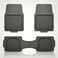 Auto Family 73 * 50cm 3 Pcs Set Car Floor Mats, All Weather Rubber/TPE Anti-Slip Front and Rear Connected Car Mats, Carpeted Floor Car Mats with Cargo Liner&amp; Built-in Heel Pad (Grey)