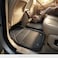 Auto Family 74 * 50cm 5 Pcs Set Car Floor Mats, Carpeted Floor Car Mat with black Rubber Design &amp; Built-in Heel Pad, Anti-Slip Waterproof Car Mats, Front, Rear &amp; Center Mats (Black)