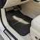 Auto Family 74 * 50cm 5 Pcs Set Car Floor Mats, Carpeted Floor Car Mat with black Rubber Design &amp; Built-in Heel Pad, Anti-Slip Waterproof Car Mats, Front, Rear &amp; Center Mats (Black)
