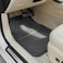 Auto Family 74 * 50cm 5 Pcs Set Car Floor Mats, Carpeted Floor Car Mat with black Rubber Design &amp; Built-in Heel Pad, Anti-Slip Waterproof Car Mats, Front, Rear &amp; Center Mats (Grey)