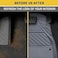 Auto Family 74 * 50cm 5 Pcs Set Car Floor Mats, Carpeted Floor Car Mat with black Rubber Design &amp; Built-in Heel Pad, Anti-Slip Waterproof Car Mats, Front, Rear &amp; Center Mats (Grey)