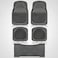 Auto Family 74 * 50cm 5 Pcs Set Car Floor Mats, Carpeted Floor Car Mat with black Rubber Design &amp; Built-in Heel Pad, Anti-Slip Waterproof Car Mats, Front, Rear &amp; Center Mats (Grey)