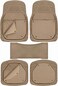 Auto Family 74 * 50cm 5 Pcs Set Car Floor Mats, Carpeted Floor Car Mat with black Rubber Design &amp; Built-in Heel Pad, Anti-Slip Waterproof Car Mats, Front, Rear &amp; Center Mats (Beige)