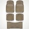 Auto Family 74 * 50cm 5 Pcs Set Car Floor Mats, Carpeted Floor Car Mat with black Rubber Design &amp; Built-in Heel Pad, Anti-Slip Waterproof Car Mats, Front, Rear &amp; Center Mats (Beige)