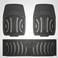 Auto Family 72 * 50cm 3 Pcs Set Car Floor Mats, All Weather Rubber/TPE Anti-Slip Waterproof Floor Liners &amp; Built-in Heel Pad, Front and Rear Full Coverage Mat (Black)