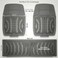 Auto Family 72 * 50cm 3 Pcs Set Car Floor Mats, All Weather Rubber/TPE Anti-Slip Waterproof Floor Liners &amp; Built-in Heel Pad, Front and Rear Full Coverage Mat (Smoke)