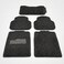 AUTO FAMILY 5 Pcs Premium Noodle Grass PVC Mats, Waterproof and Dustproof Car Floor Mats, Universal Fit All Cars, All Weather Front, Rear &amp; Center Mats (Black &amp; Grey)