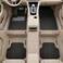 AUTO FAMILY 5 Pcs Premium Noodle Grass PVC Mats, Waterproof and Dustproof Car Floor Mats, Universal Fit All Cars, All Weather Front, Rear &amp; Center Mats (Black &amp; Grey)