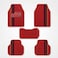 Auto Family 5 Pcs Carpet Car Floor Mats for Cars, Automotive Floor Mats, All-Weather Universal Fit Auto Floor Liners, Heavy Duty Interior Protection Front, Rear &amp; Center Mats (Red)