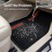 Auto Family 5 Pcs Carpet Car Floor Mats for Cars, Automotive Floor Mats, All-Weather Universal Fit Auto Floor Liners, Heavy Duty Interior Protection Front, Rear &amp; Center Mats (Black-Green)