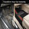 Auto Family 5 Pcs Carpet Car Floor Mats for Cars, Automotive Floor Mats, All-Weather Universal Fit Auto Floor Liners, Heavy Duty Interior Protection Front, Rear &amp; Center Mats (Black-Green)