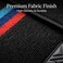 Auto Family 5 Pcs Carpet Car Floor Mats for Cars, Automotive Floor Mats, All-Weather Universal Fit Auto Floor Liners, Heavy Duty Interior Protection Front, Rear &amp; Center Mats (Black-Blue)