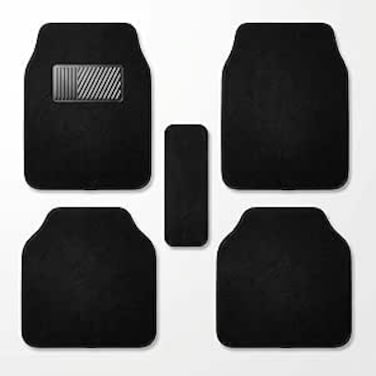 AUTO FAMILY 5 PCS Car Floor Mats Set &ndash; Universal Fit Polypropylene Carpet Mats with Anti-Slip Rubber Backing, Heavy Duty All-Weather Interior Floor Liners for Cars, SUVs &amp; Trucks (Black)