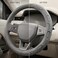 Auto Family Premium Leather Steering Wheel Cover 15 inches(37-38cm) &ndash; Universal Fit Anti-Slip Grip, Breathable Soft PU Leather, Heat Resistant, Easy Install, Car Interior Accessories (Grey1)