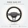 Auto Family Premium Leather Steering Wheel Cover 15 inches(37-38cm) &ndash; Universal Fit Anti-Slip Grip, Breathable Soft PU Leather, Heat Resistant, Easy Install, Car Interior Accessories (Brown1)