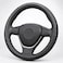 AUTO FAMILY Steering Wheel Cover PU Leather, 15 Inch(37-38cm), Anti-Slip Grip, Breathable Perforated Design, Padded Comfort, Heat Resistant, Car Steering Cover (Black-Ergonomic Grip)