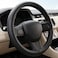 AUTO FAMILY Steering Wheel Cover PU Leather, 15 Inch(37-38cm), Anti-Slip Grip, Breathable Perforated Design, Padded Comfort, Heat Resistant, Car Steering Cover (Black-Sport Grip)