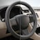 AUTO FAMILY Steering Wheel Cover PU Leather, 15 Inch(37-38cm), Anti-Slip Grip, Breathable Perforated Design, Padded Comfort, Heat Resistant, Car Steering Cover (Grey-Sport Grip)