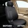 AUTO FAMILY 5 Pcs Universal Car Seat Cover Set &ndash; Breathable Fabric, Anti-Slip, Full Interior Protection, Front &amp; Rear Seat Covers with Headrest Covers &ndash; Durable, Washable (Black)
