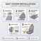 AUTO FAMILY 5 Pcs Universal Car Seat Cover Set &ndash; Breathable Fabric, Anti-Slip, Full Interior Protection, Front &amp; Rear Seat Covers with Headrest Covers &ndash; Durable, Washable (Black)