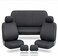 AUTO FAMILY 5 Pcs Universal Car Seat Cover Set &ndash; Breathable Fabric, Anti-Slip, Full Interior Protection, Front &amp; Rear Seat Covers with Headrest Covers &ndash; Durable, Washable (Black)