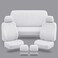 AUTO FAMILY 5 Pcs Universal Car Seat Cover Set &ndash; Breathable Fabric, Anti-Slip, Full Interior Protection, Front &amp; Rear Seat Covers with Headrest Covers &ndash; Durable, Washable (White)